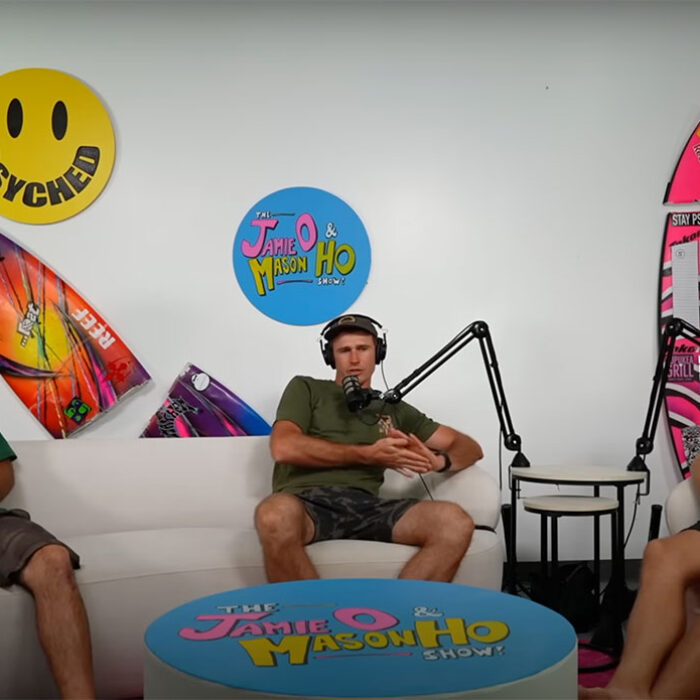 Lucas Godfrey with Jamie O'Brien and Mason Ho