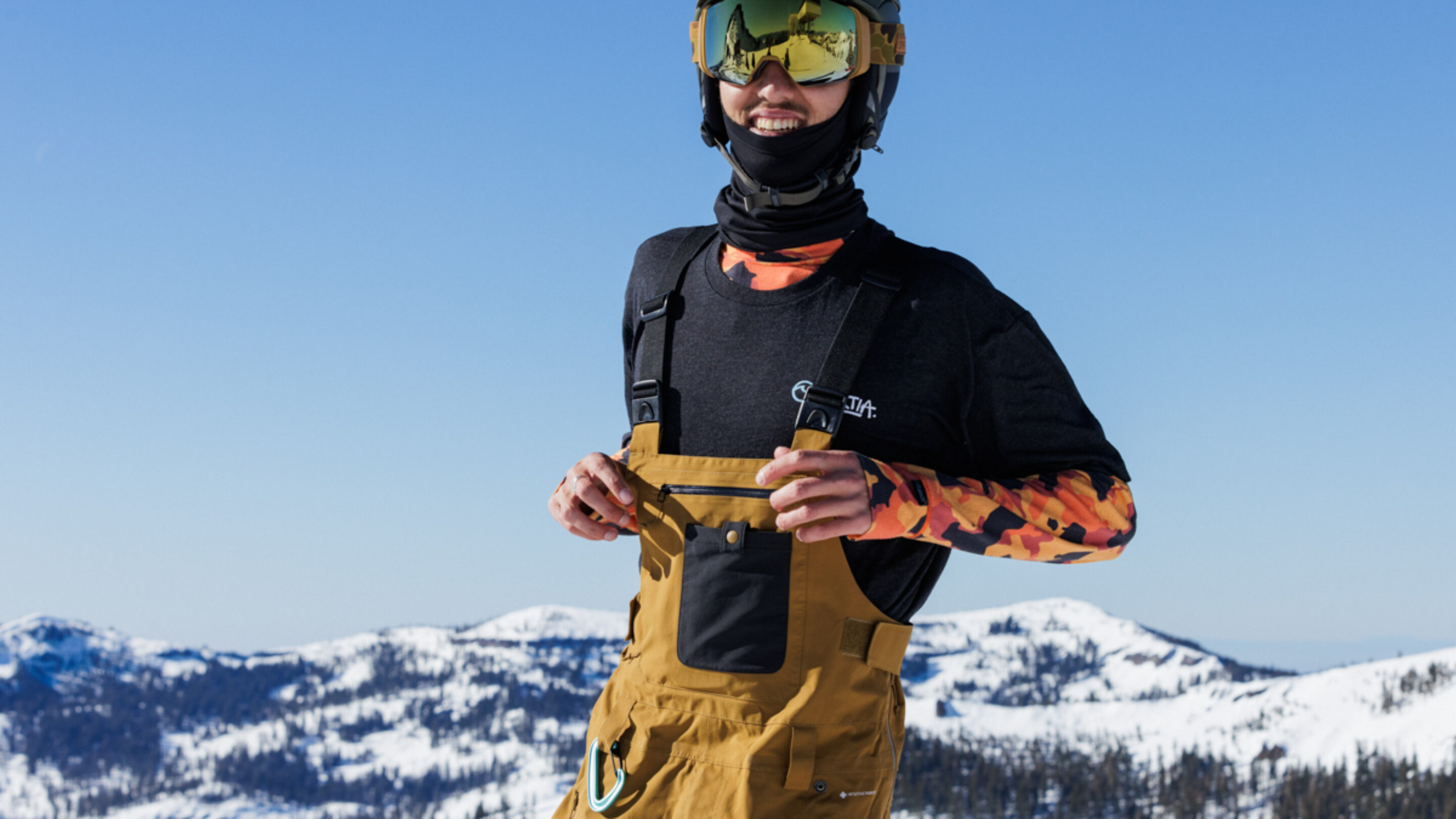 Flylow baker bibs half-body shot