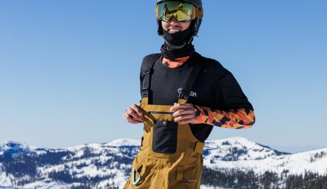 Flylow baker bibs half-body shot