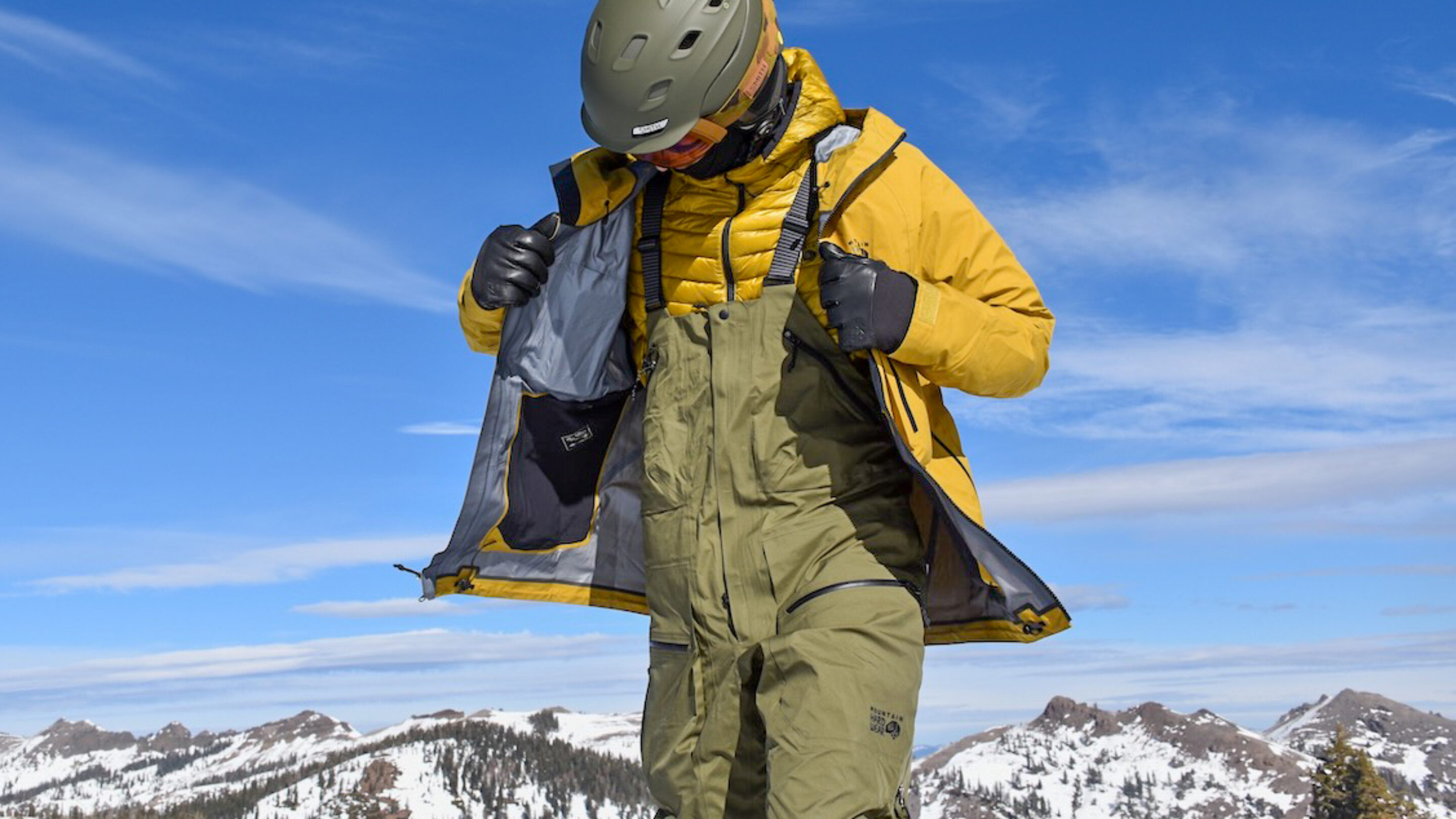 Full view Mountain Hardwear High Exposure Bibs