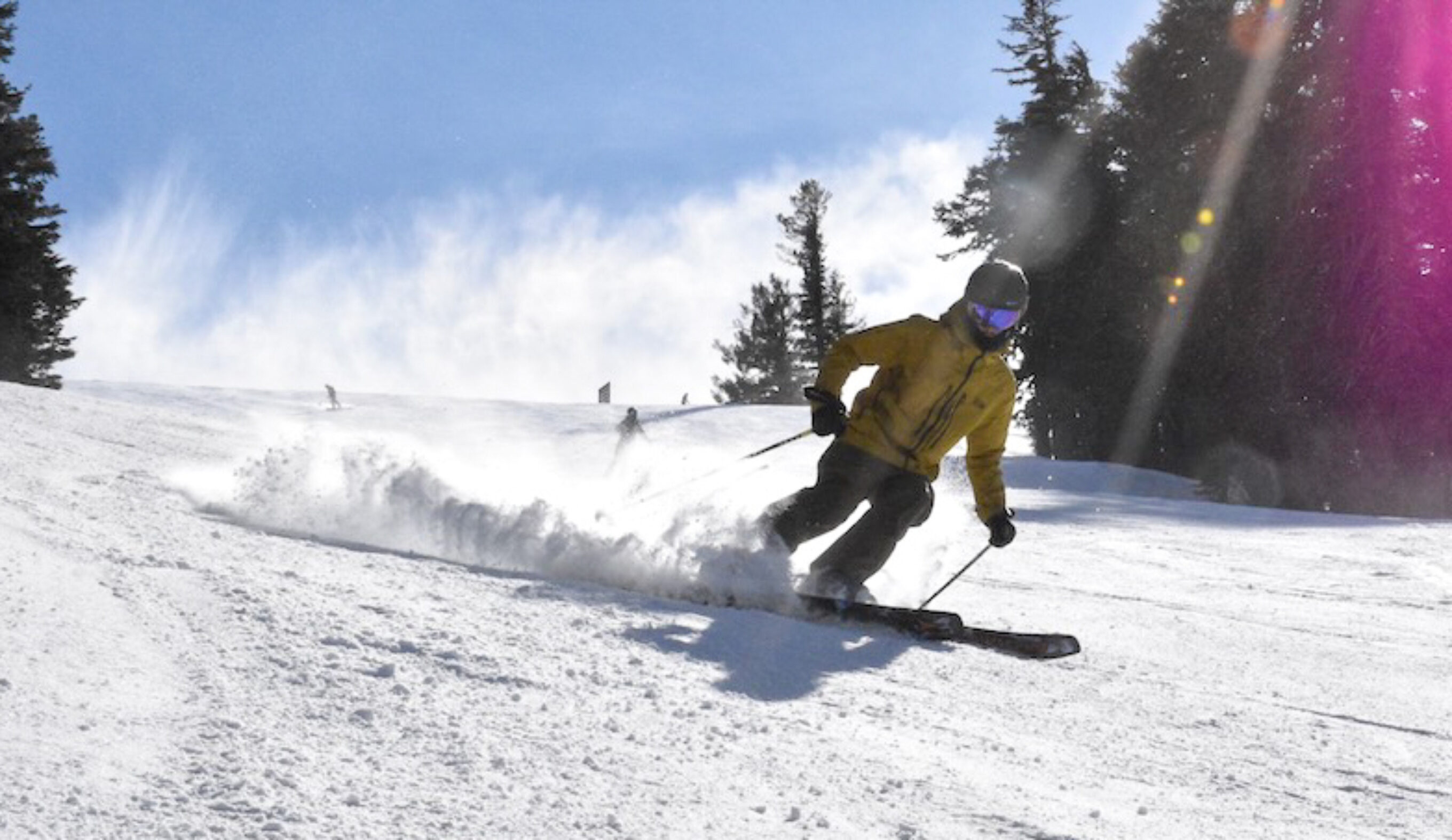 Will Skiing in the Mountain Hardwear High Exposure Bibs