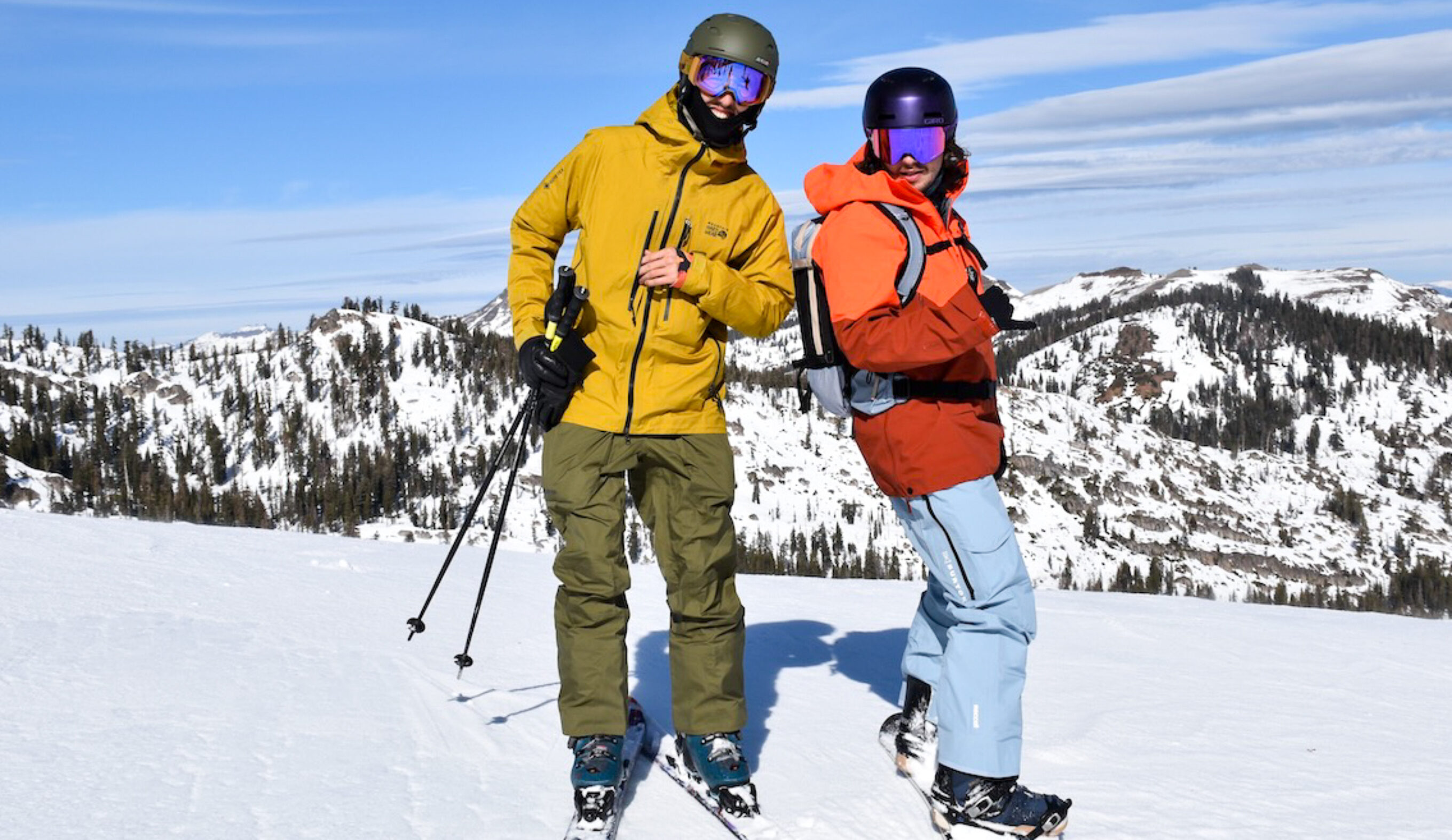 Will and nate testing ski and snowboard gear