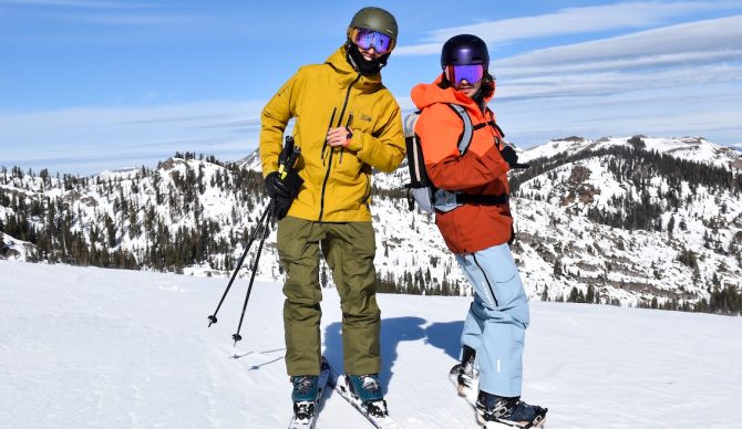 Will and nate testing ski and snowboard gear