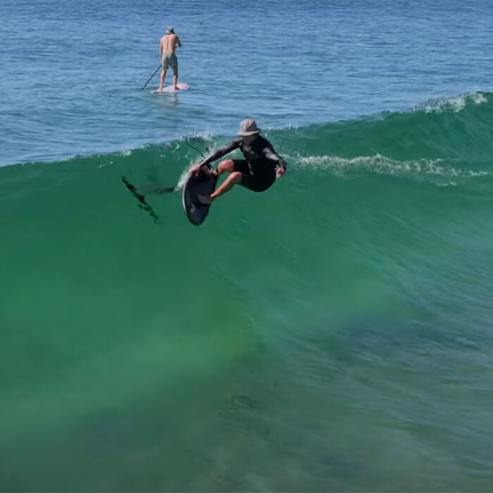 Adam Bennetts foil surfing in Australia