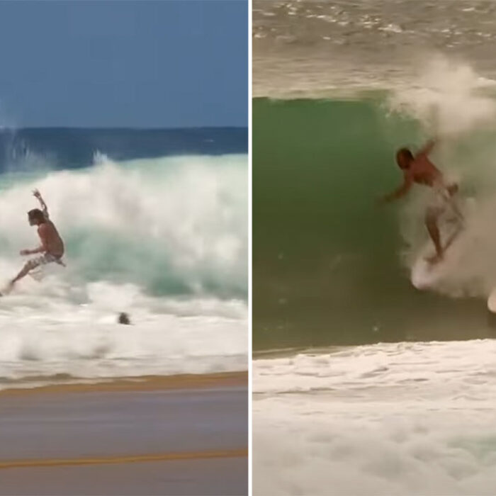 Gold Coast surfers wiping out and dropping in