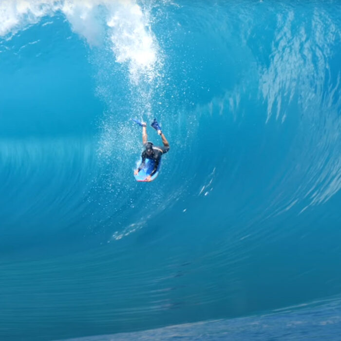 Mike Stewart bodyboarding at Teahupo'o, Tahiti