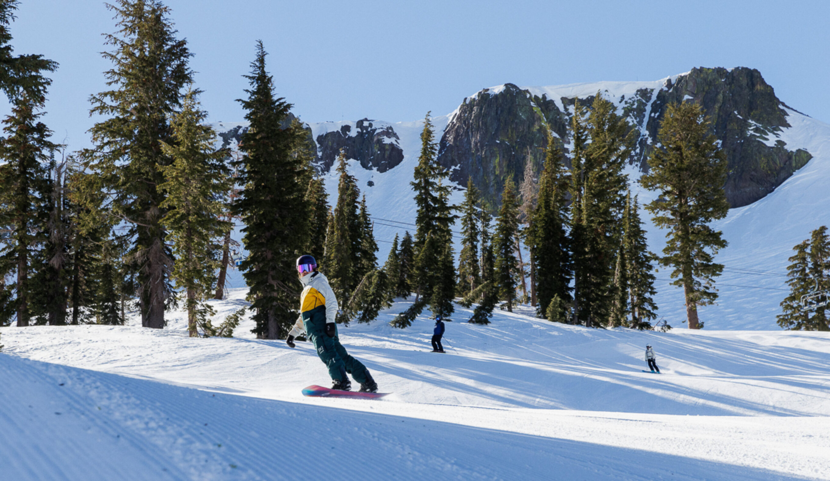 man snowboarding