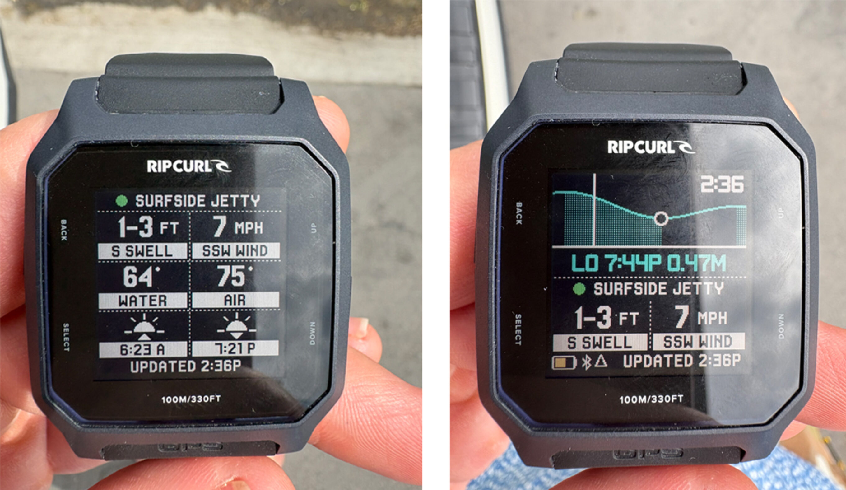 Rip Curl Search GPS3 forecast view