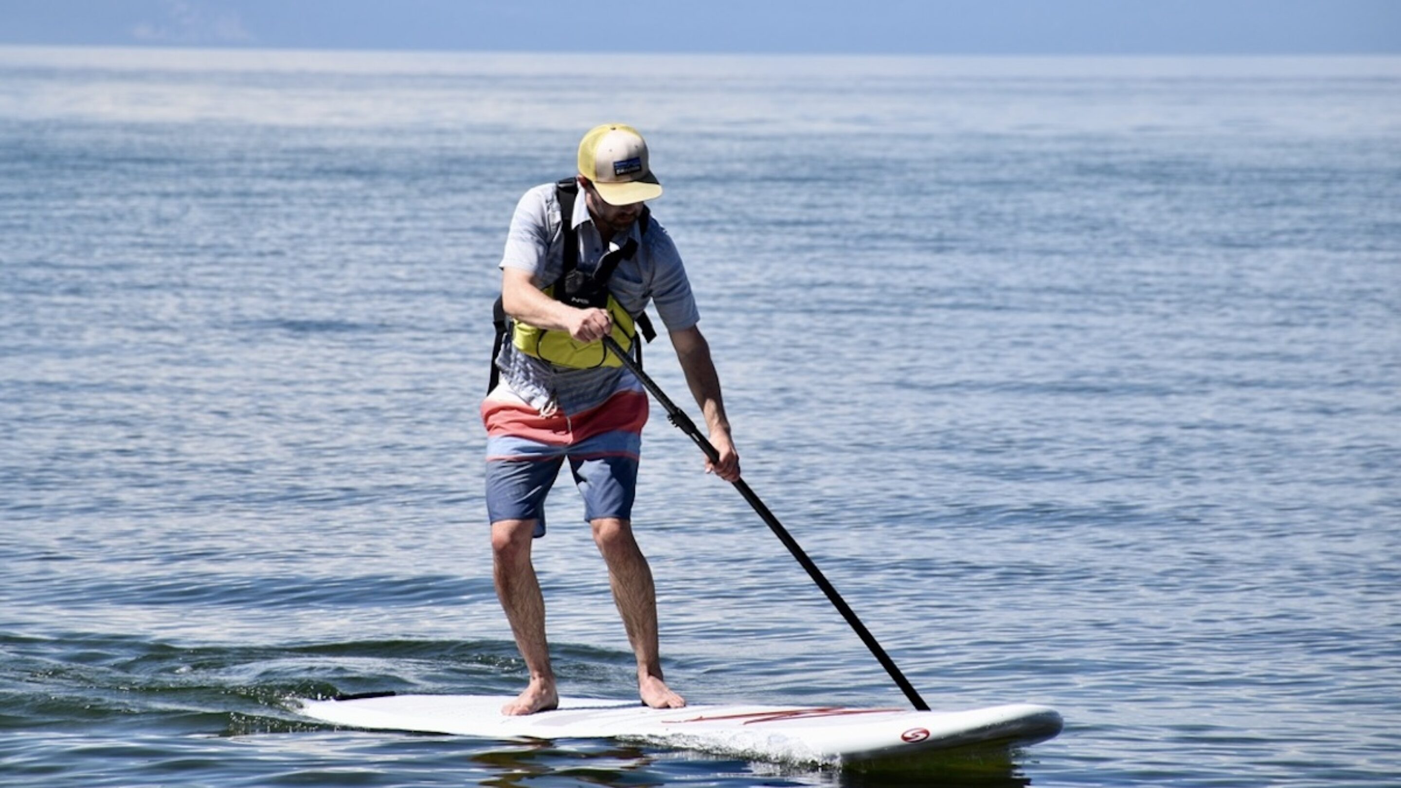 Nick B paddling on Lake Tahoe