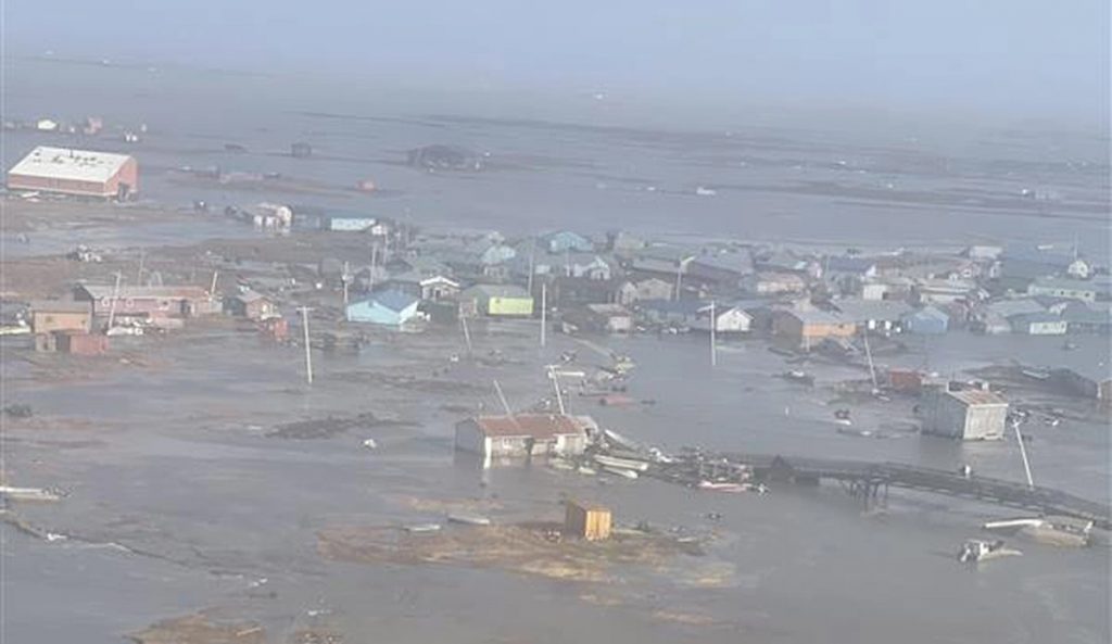 Kipnuk, Alaska, after coastal flooding impacted several western Alaska communities. Photo: U.S. Coast Guard // Air Station Kodiak