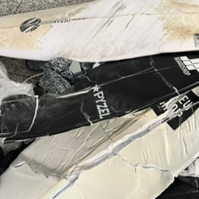 RyanAir surfboards destroyed