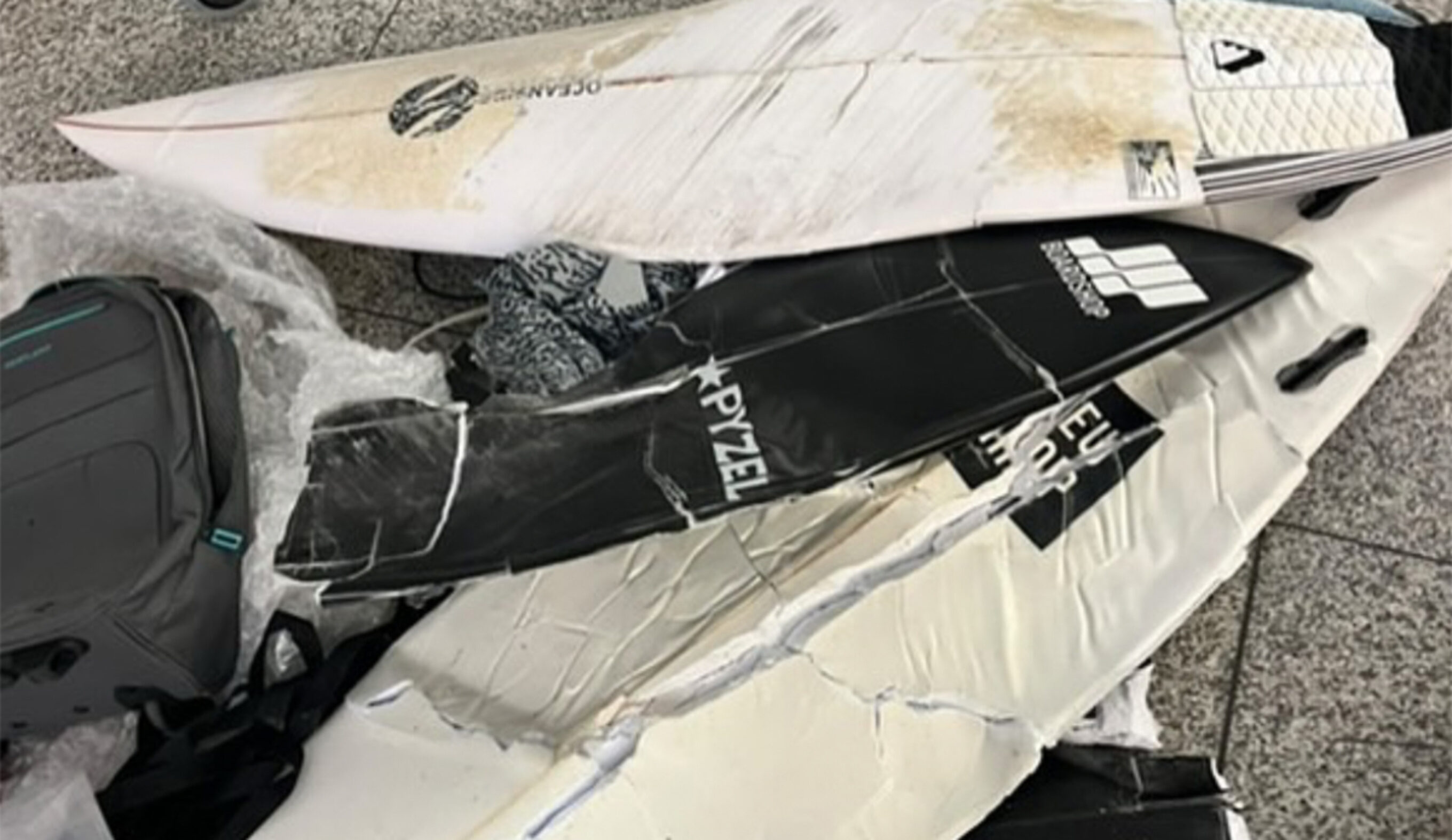 RyanAir surfboards destroyed