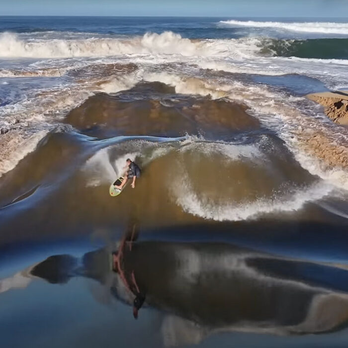 Jamie O'Brien surfing the Waimea River wave