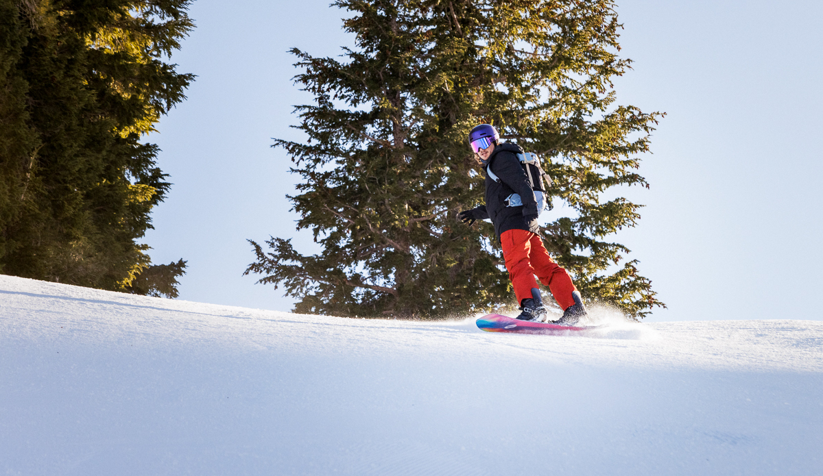 man snowboarding