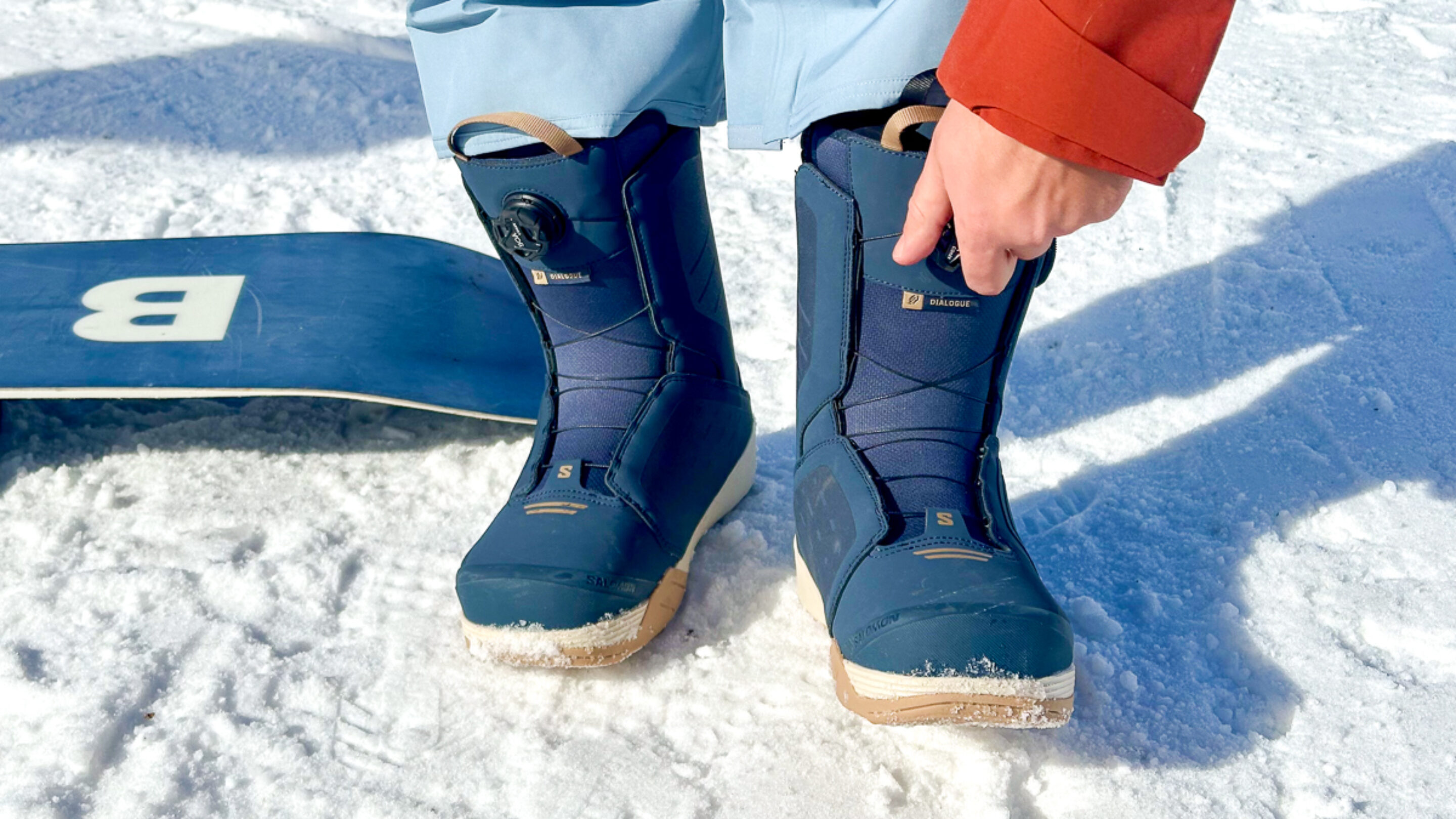 dialing in the BOA on snowboard boots