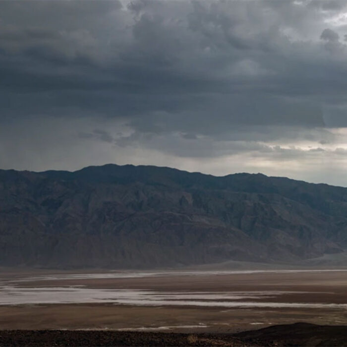 atmospheric river brings clouds and rain to Death Valley
