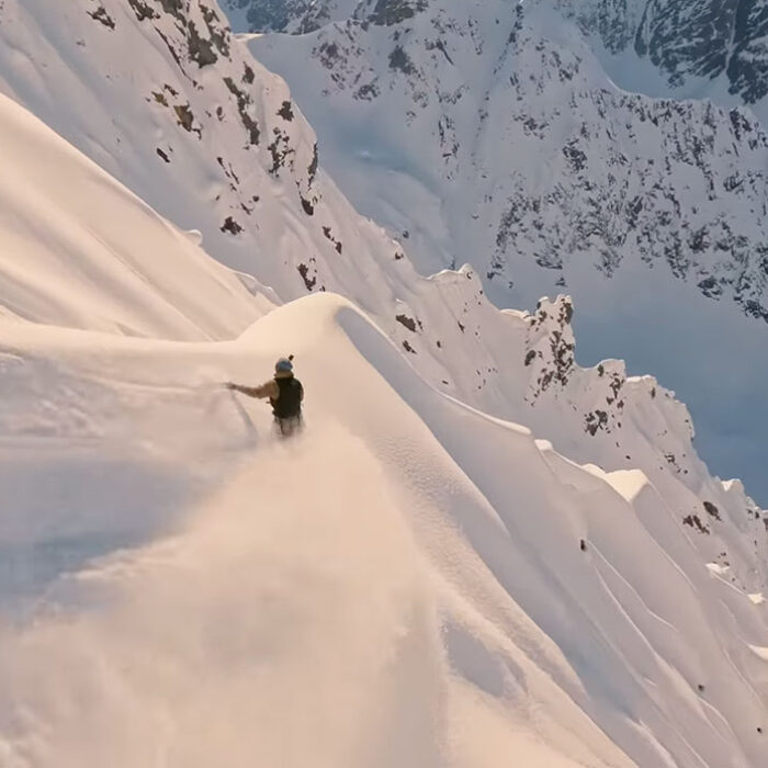 Travis Rice snowboarding in Alaska