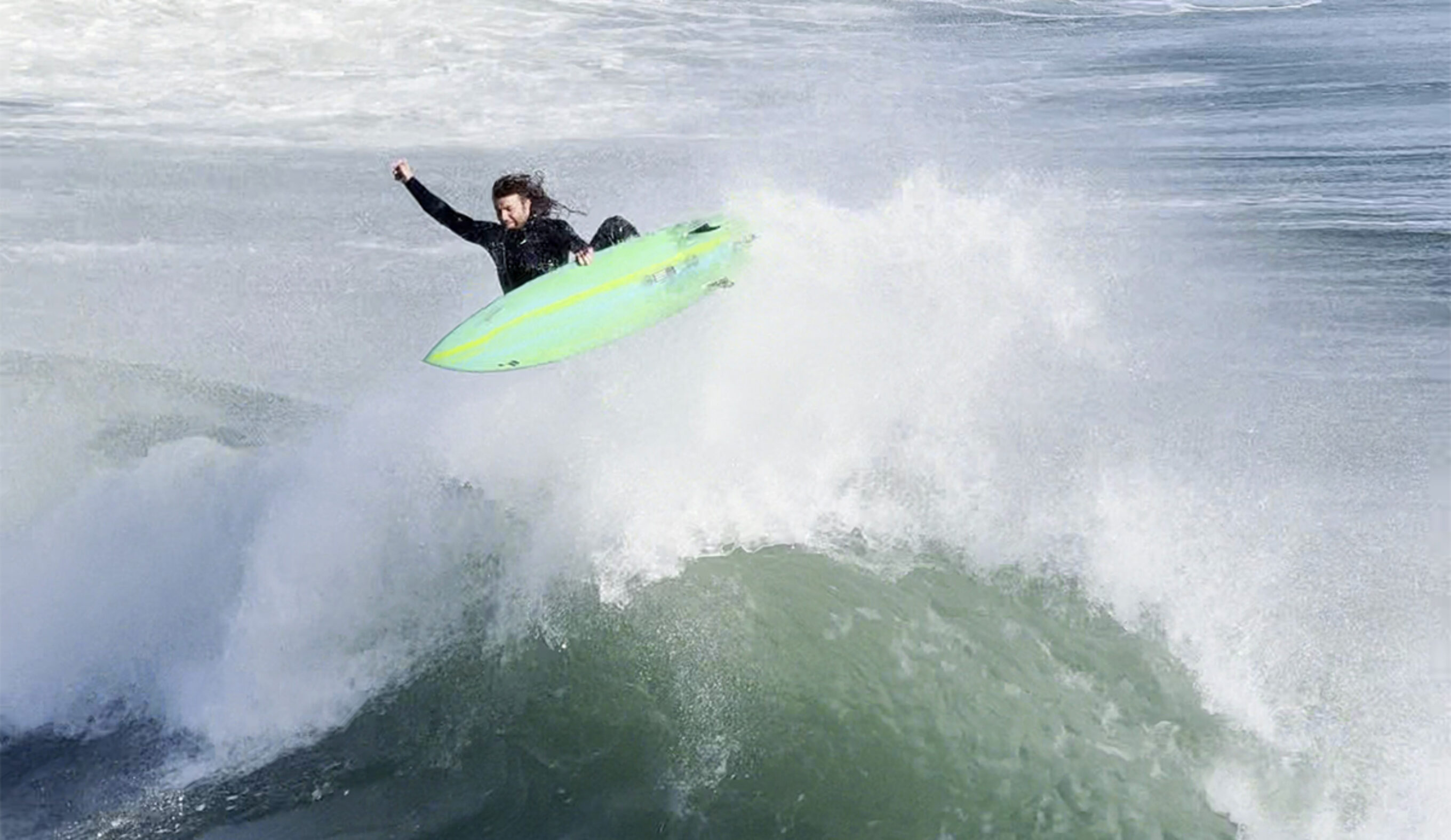 Swellcycle team rider Tyler James proves their boards take to the skies as well just as the ocean. Photo: Swellcycle