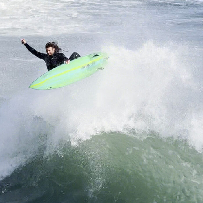 Swellcycle team rider Tyler James proves their boards take to the skies as well just as the ocean. Photo: Swellcycle