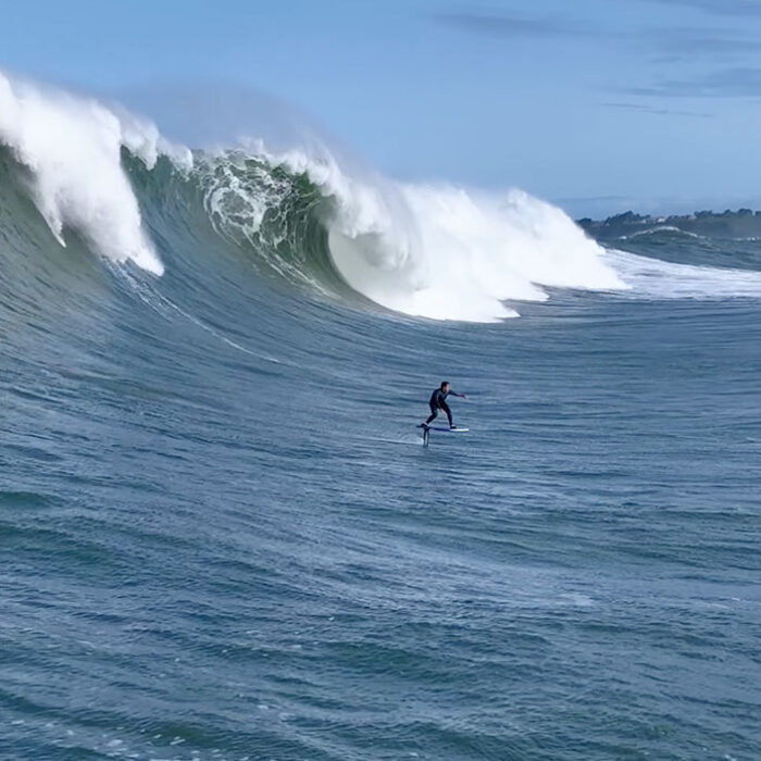 Kai Lenny foil surfing at Maverick's