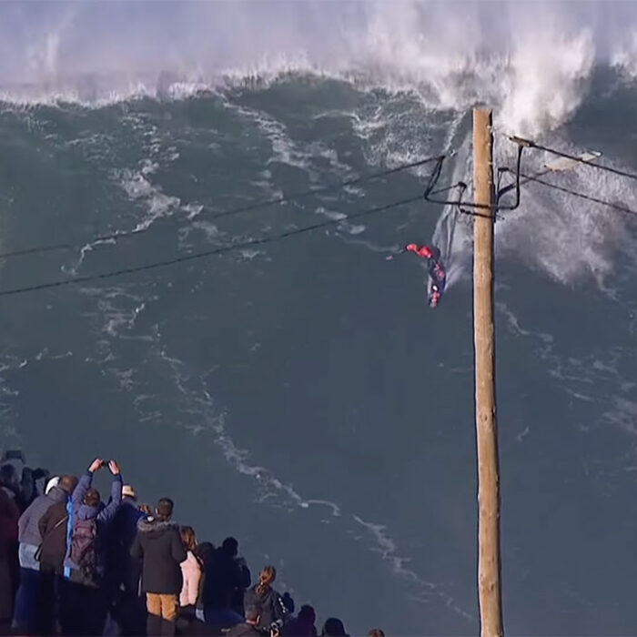 Kai Lenny surfing at Nazaré