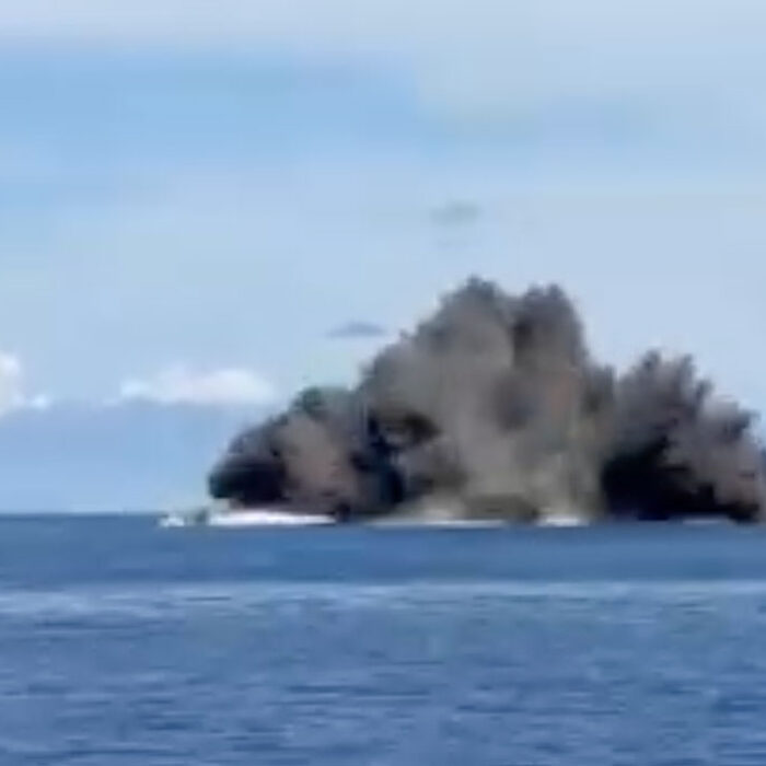 Underwater volcano erupting near the Solomon Islands