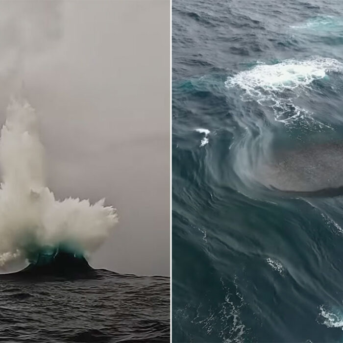 weird waves breaking over a reef in Western Australia