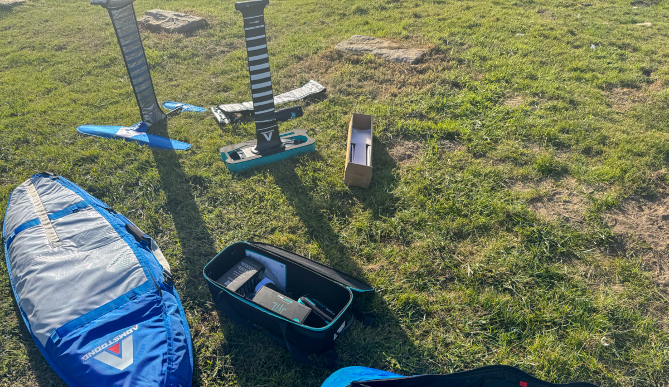 Armstrong and Foil Drive gear on the grass at Crissy