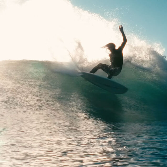 Asher Pacey surfing a twin fin