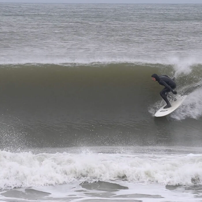 Ben Gravy surfing in New Jersey