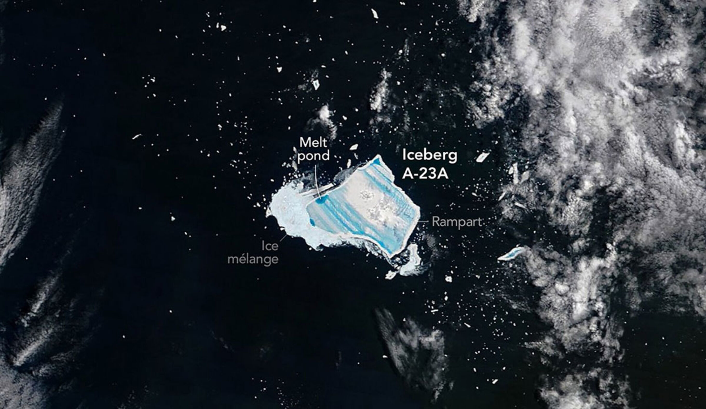 A-23A iceberg from space