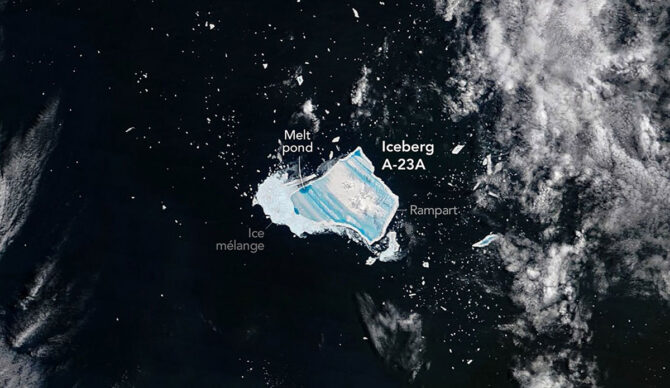 A-23A iceberg from space