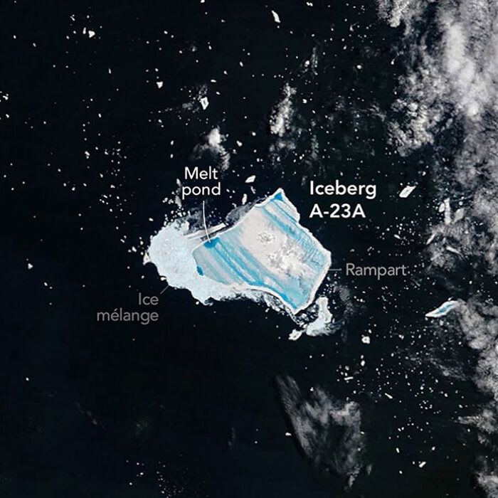 A-23A iceberg from space