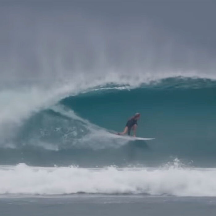 G-Land surfer riding a wave