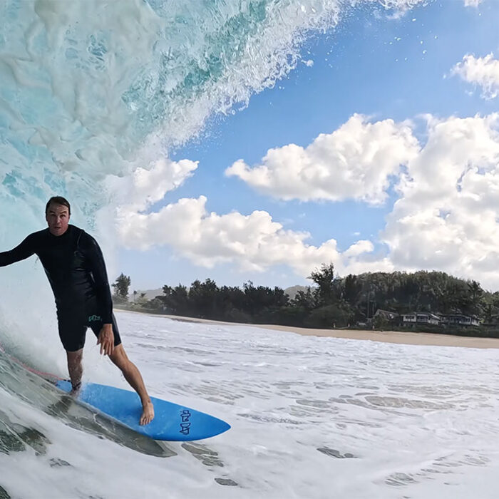 Jamie O'Brien surfing Keiki shorebreak on a Fun Day soft top surfboard
