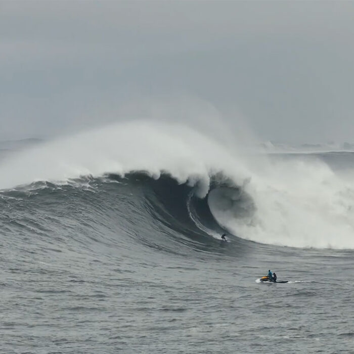 Luca Padua surfing Maverick's on December 23, 2025
