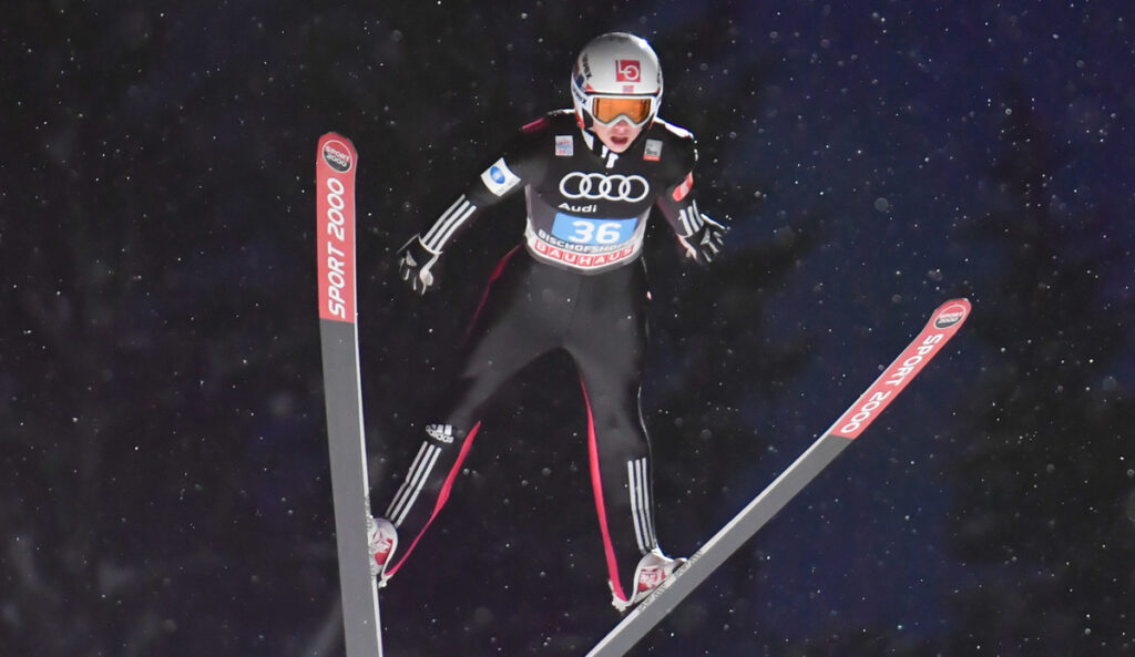 Halvor Egner Granerud making an unenhanced jump in 2017. Photo: Wikimedia