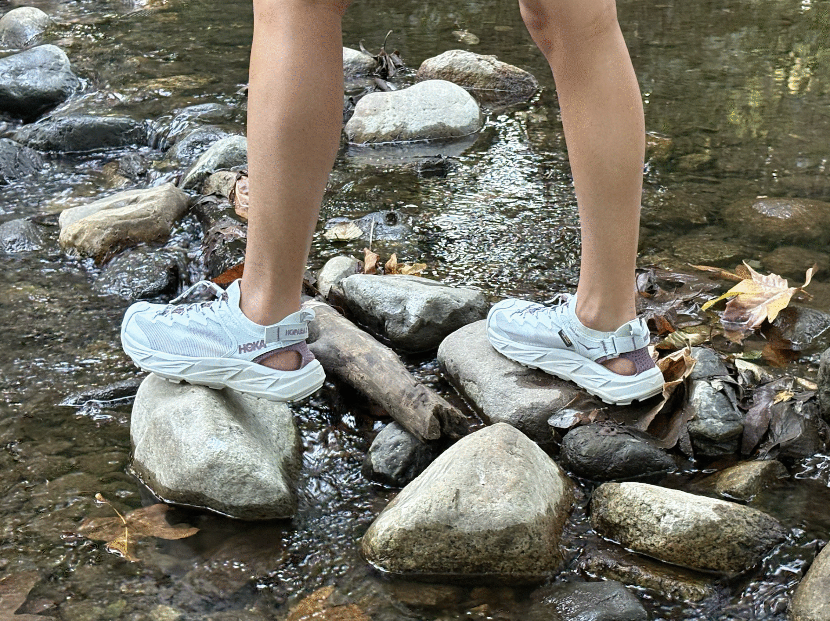 sandals on rocks