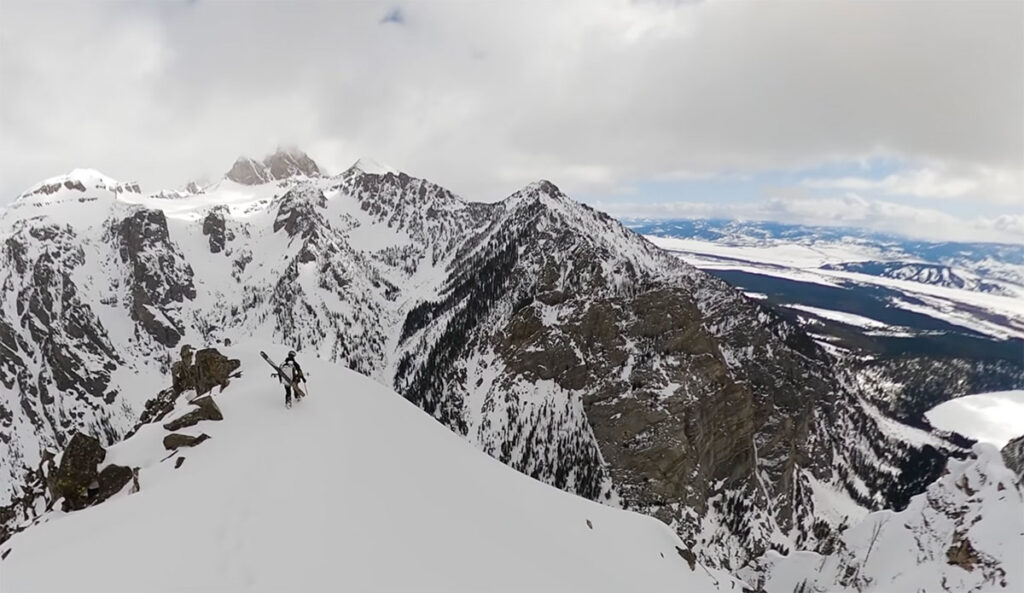 Jim Ryan at the top of the Zombie Apocalypse couloir