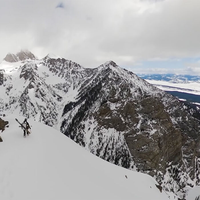 Jim Ryan at the top of the Zombie Apocalypse couloir