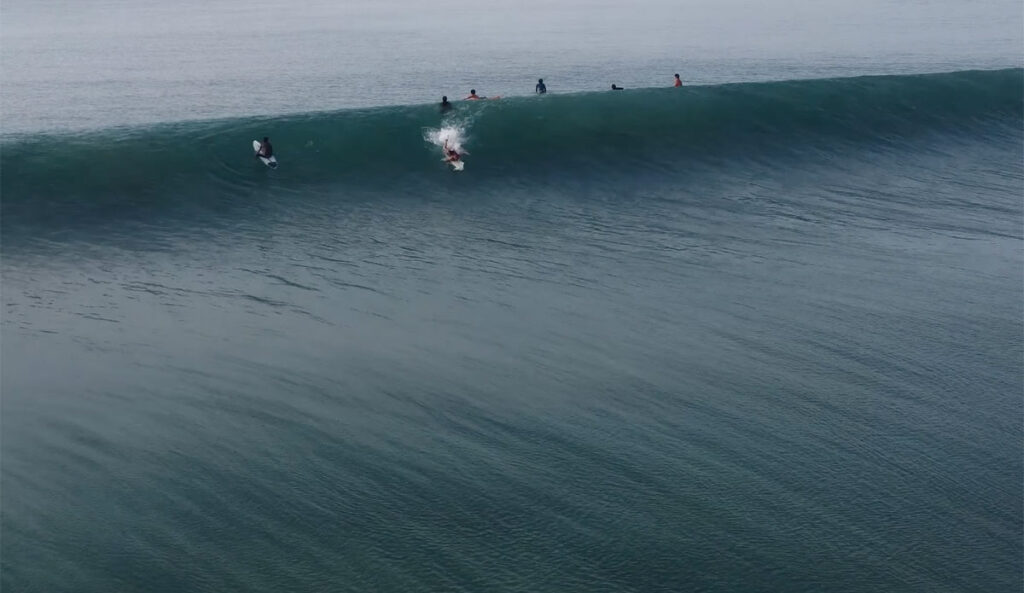 Nias surfing with only a few people in the lineup at Lagundri Bay