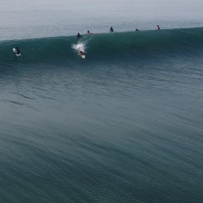 Nias surfing with only a few people in the lineup at Lagundri Bay