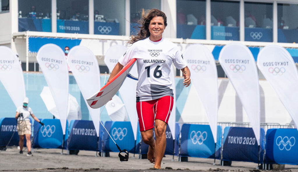 Sofia Mulanovich competing in the Tokyo 2020 Olympics.