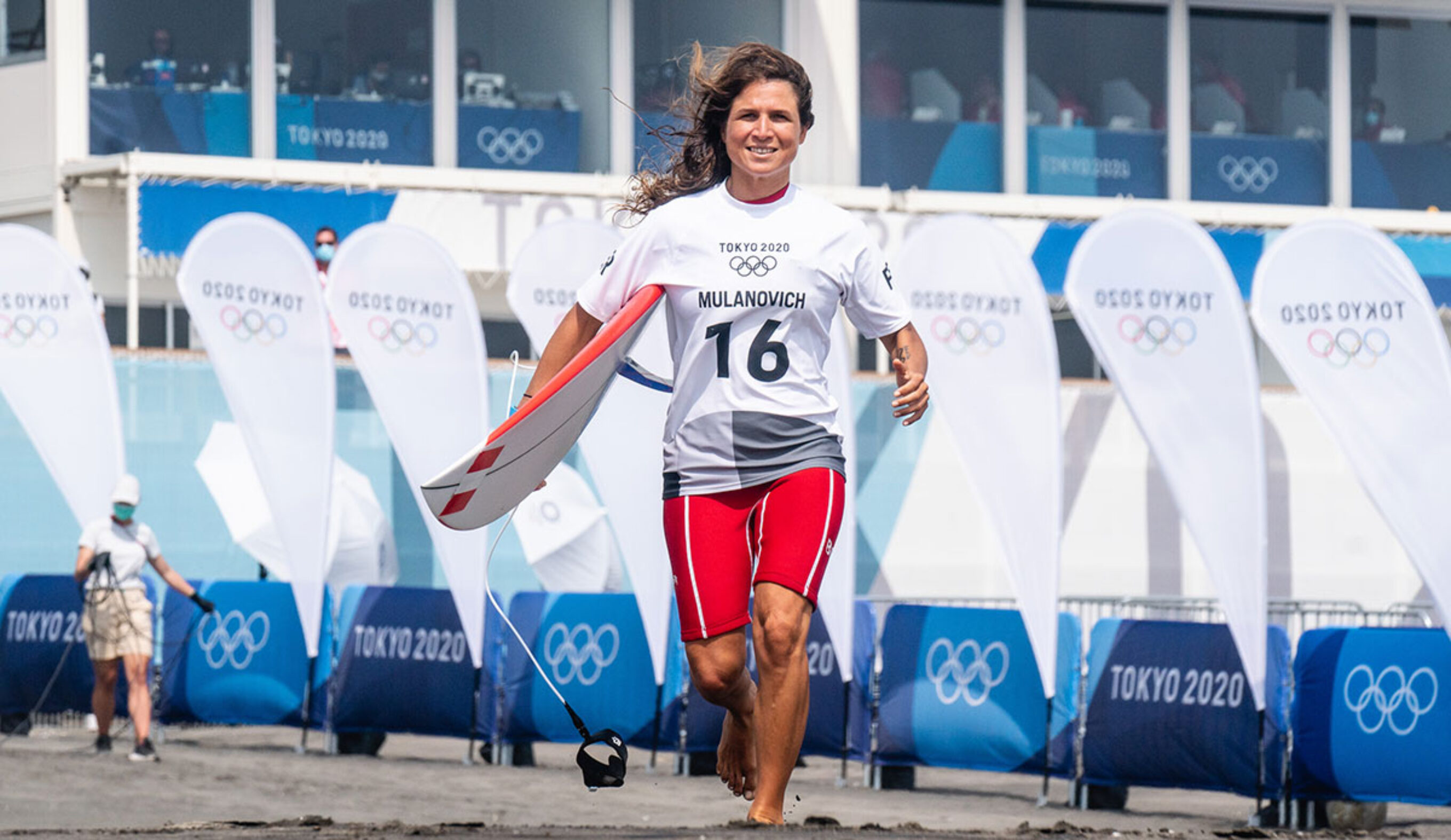 Sofia Mulanovich competing in the Tokyo 2020 Olympics.