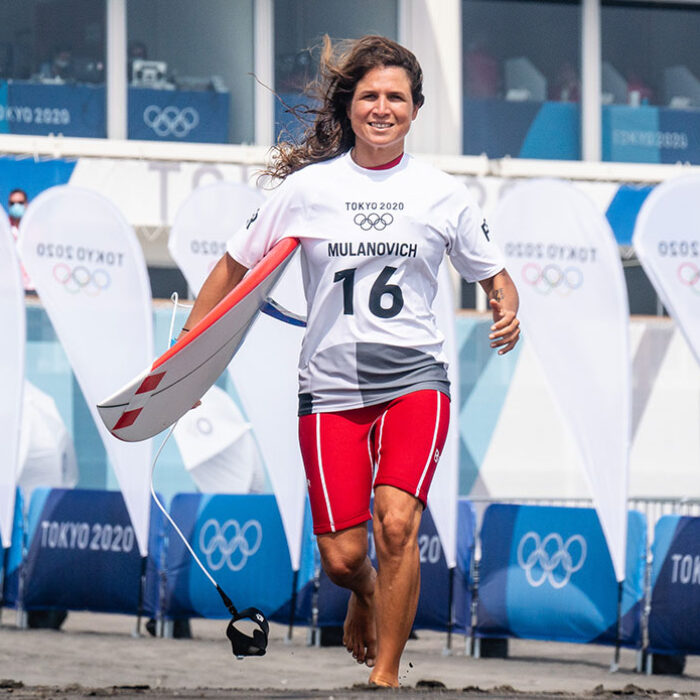 Sofia Mulanovich competing in the Tokyo 2020 Olympics.
