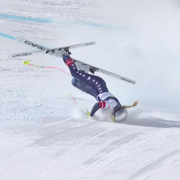 Lindsey Vonn crashing at Olympics