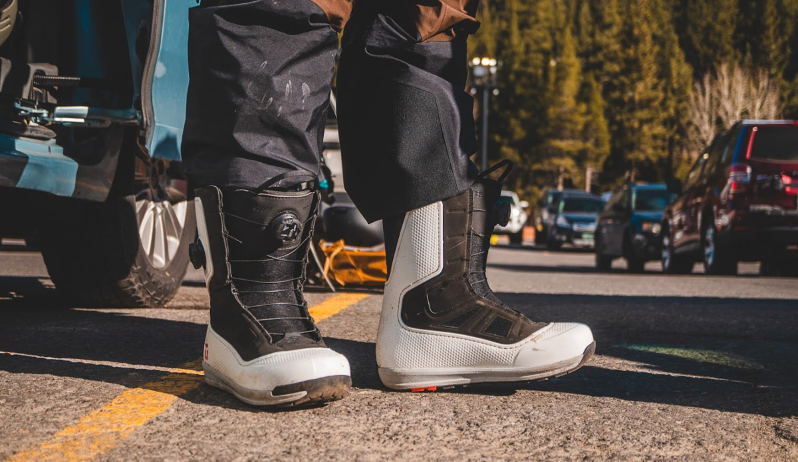 closeup view of Union Reset Pro snowboard boots