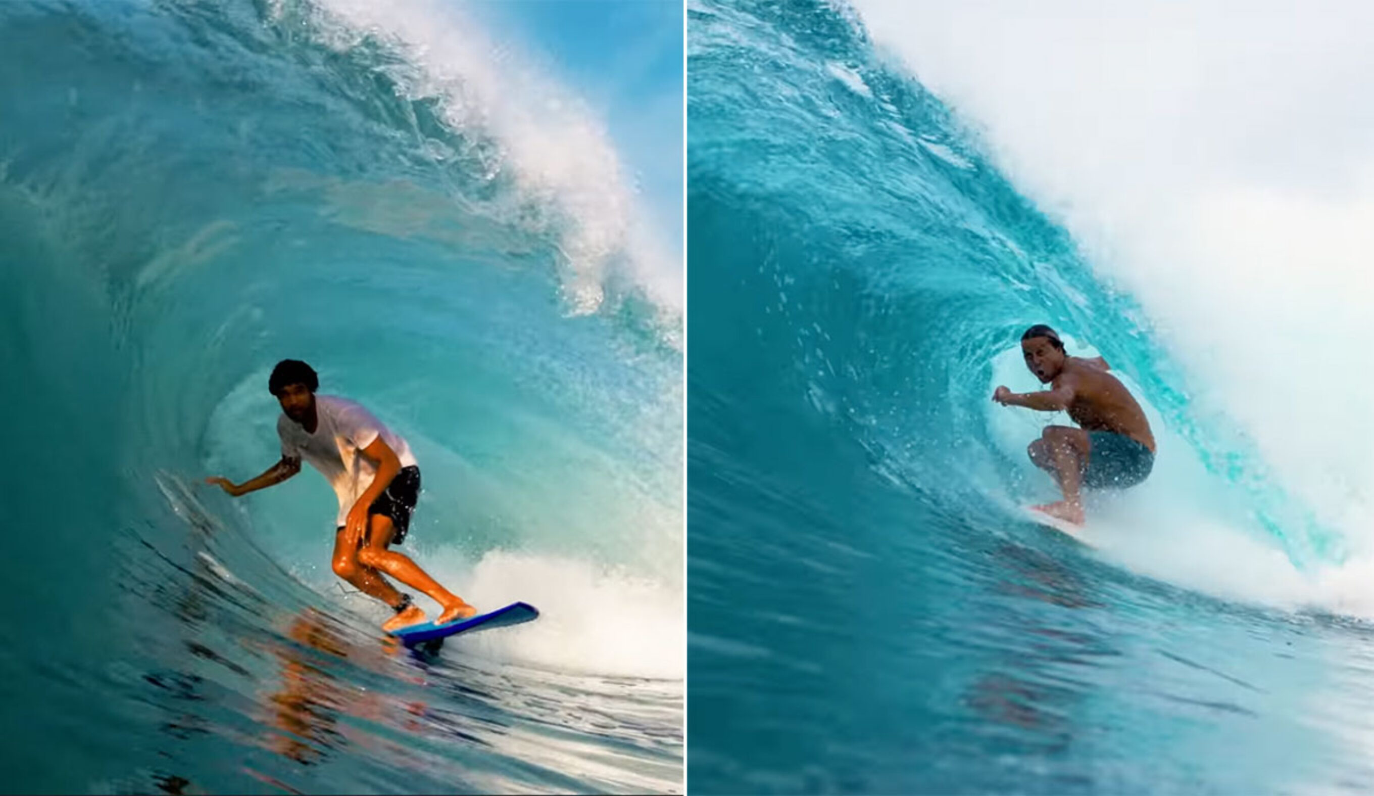 Mikey February and Alex Knost surfing