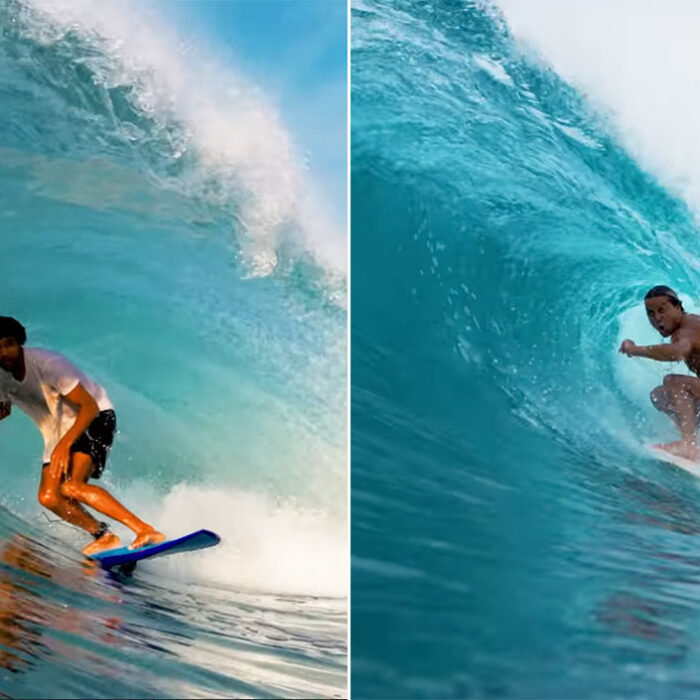 Mikey February and Alex Knost surfing