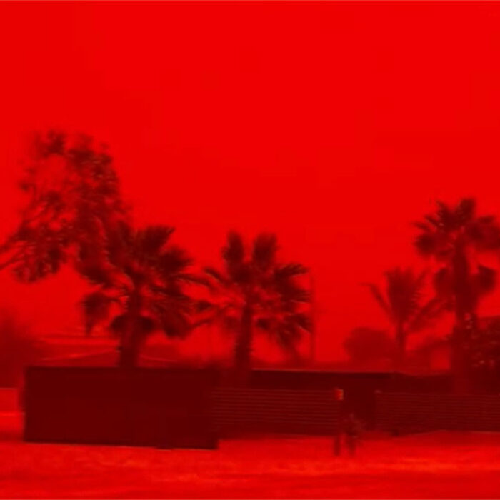 Australian sky turning red from dust